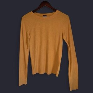 Urban Outfitters Out From Under Yellow Mustard Yellow Ribbed Long Sleeve Shirt